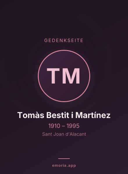 Gedenkportrait von Tomàs Bestit i Martínez