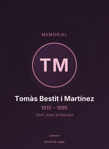 Memorial portrait of Tomàs Bestit i Martínez