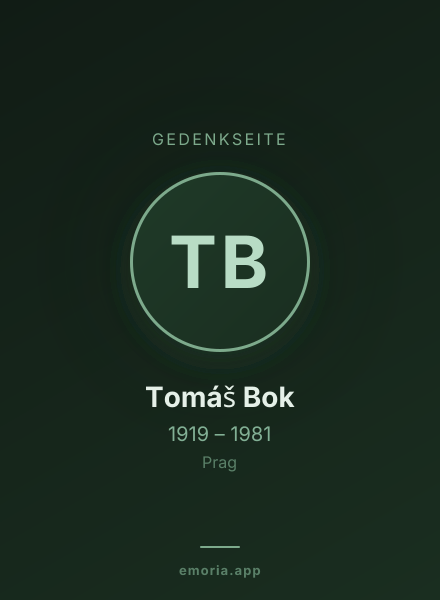 Gedenkportrait von Tomáš Bok