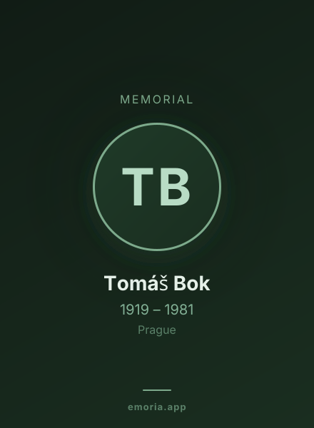 Memorial portrait of Tomáš Bok