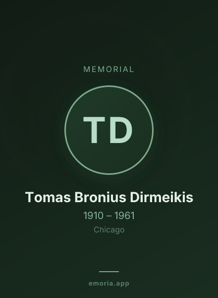 Memorial portrait of Tomas Bronius Dirmeikis