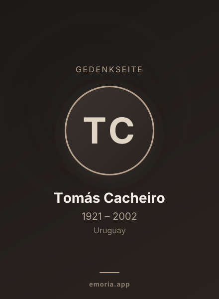 Gedenkportrait von Tomás Cacheiro