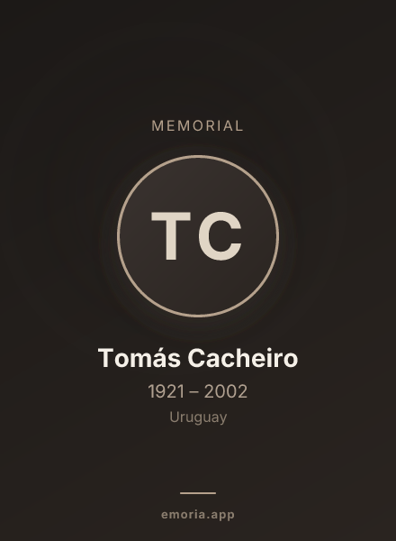 Memorial portrait of Tomás Cacheiro