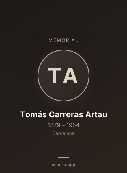 Memorial portrait of Tomás Carreras Artau