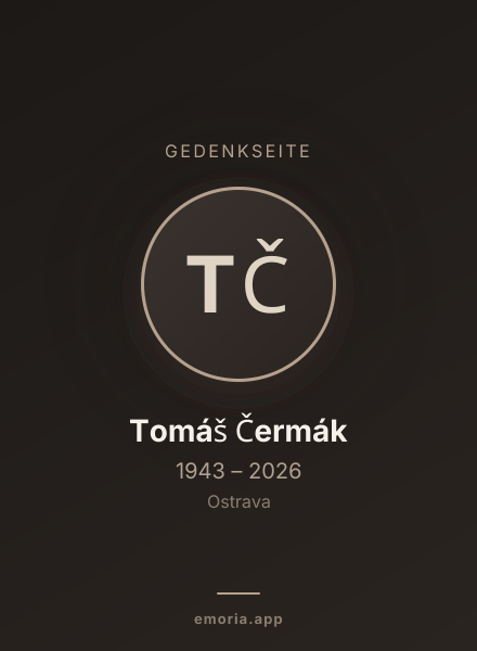 Gedenkportrait von Tomáš Čermák