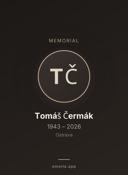 Memorial portrait of Tomáš Čermák