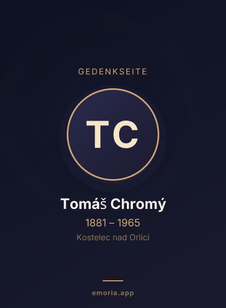 Gedenkportrait von Tomáš Chromý