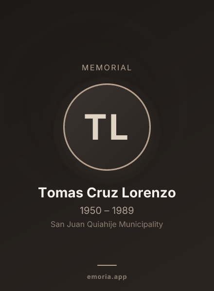 Memorial portrait of Tomas Cruz Lorenzo