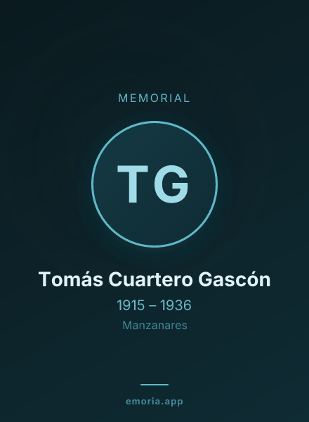 Memorial portrait of Tomás Cuartero Gascón