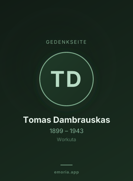Gedenkportrait von Tomas Dambrauskas