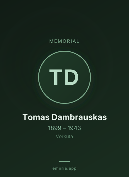 Memorial portrait of Tomas Dambrauskas