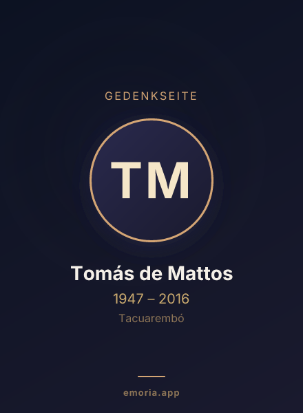 Gedenkportrait von Tomás de Mattos