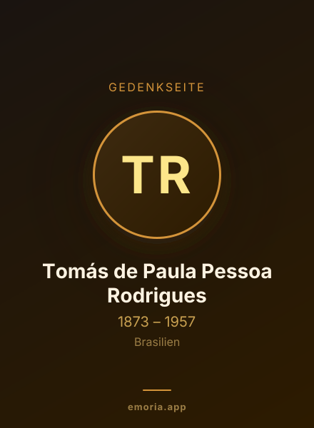 Gedenkportrait von Tomás de Paula Pessoa Rodrigues