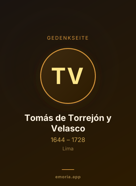Gedenkportrait von Tomás de Torrejón y Velasco
