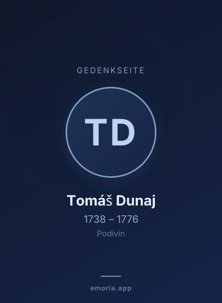 Gedenkportrait von Tomáš Dunaj
