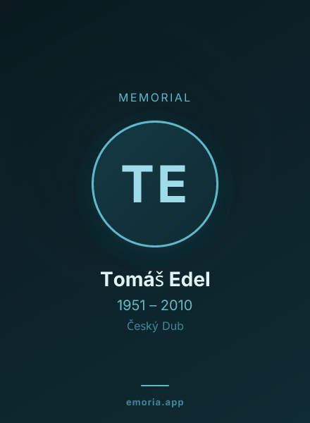 Memorial portrait of Tomáš Edel