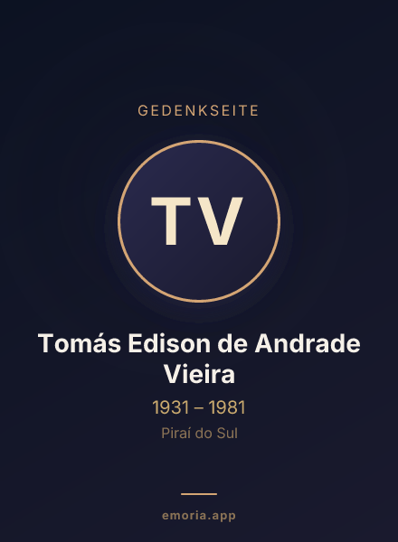 Gedenkportrait von Tomás Edison de Andrade Vieira