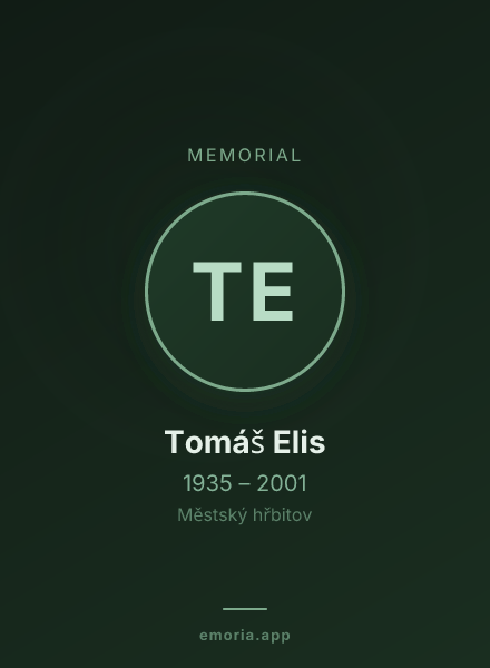 Memorial portrait of Tomáš Elis