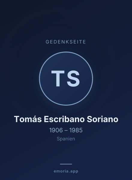 Gedenkportrait von Tomás Escribano Soriano