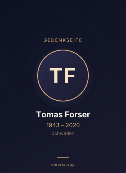 Gedenkportrait von Tomas Forser