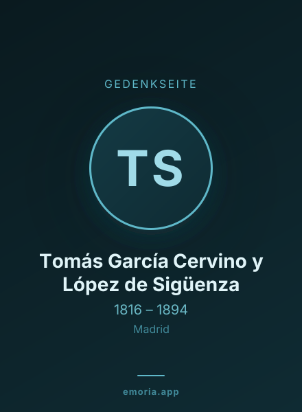Gedenkportrait von Tomás García Cervino y López de Sigüenza