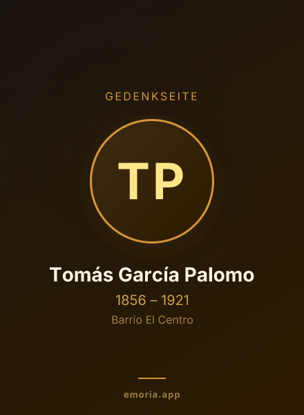 Gedenkportrait von Tomás García Palomo