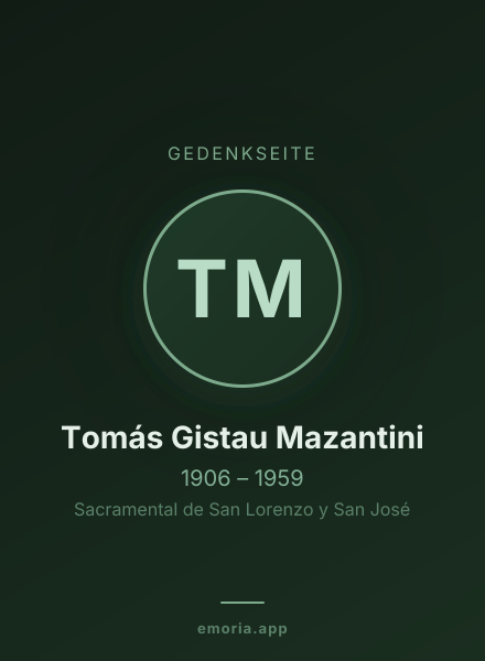 Gedenkportrait von Tomás Gistau Mazantini