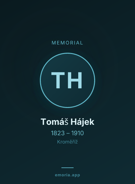 Memorial portrait of Tomáš Hájek