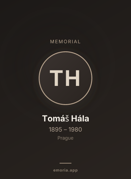 Memorial portrait of Tomáš Hála