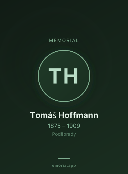 Memorial portrait of Tomáš Hoffmann