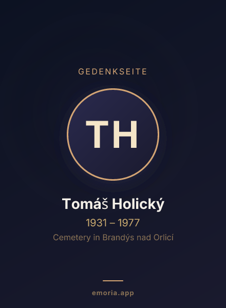 Gedenkportrait von Tomáš Holický