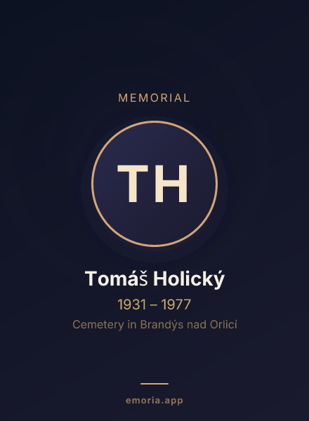 Memorial portrait of Tomáš Holický
