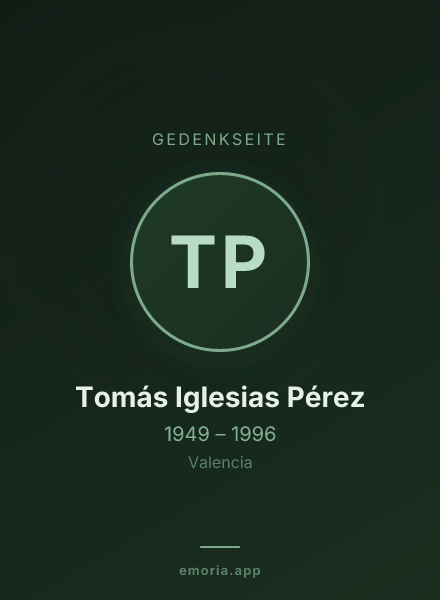 Gedenkportrait von Tomás Iglesias Pérez