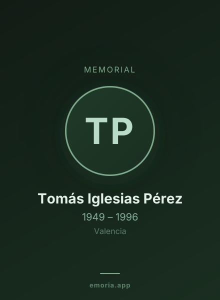 Memorial portrait of Tomás Iglesias Pérez