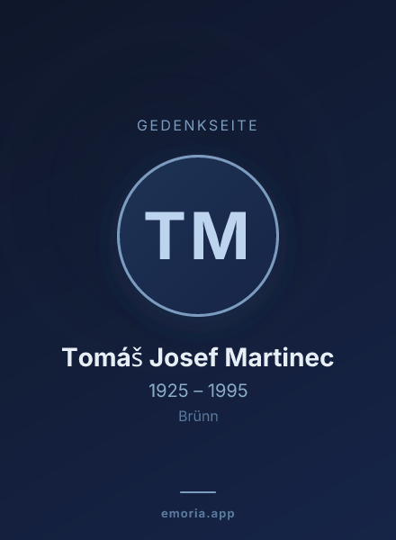 Gedenkportrait von Tomáš Josef Martinec