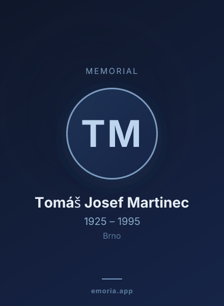 Memorial portrait of Tomáš Josef Martinec