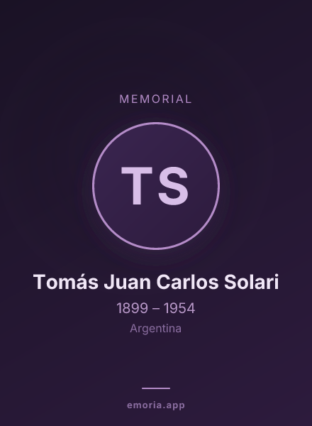 Memorial portrait of Tomás Juan Carlos Solari