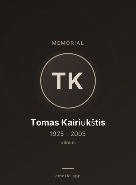 Memorial portrait of Tomas Kairiūkštis