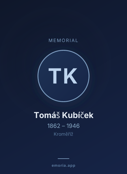 Memorial portrait of Tomáš Kubíček