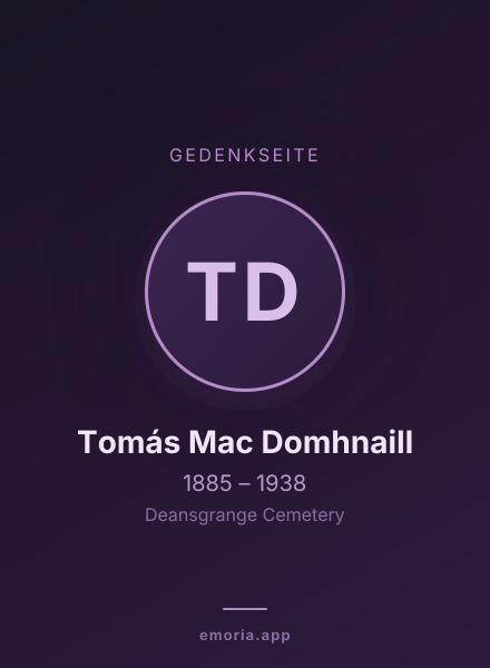 Gedenkportrait von Tomás Mac Domhnaill