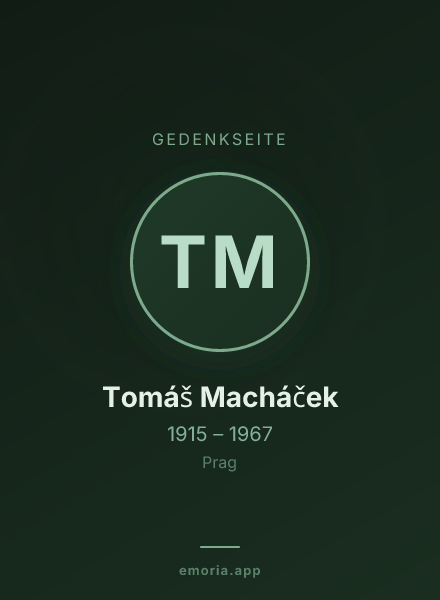 Gedenkportrait von Tomáš Macháček