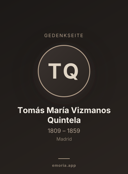 Gedenkportrait von Tomás María Vizmanos Quintela