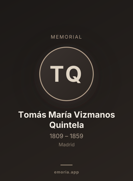 Memorial portrait of Tomás María Vizmanos Quintela