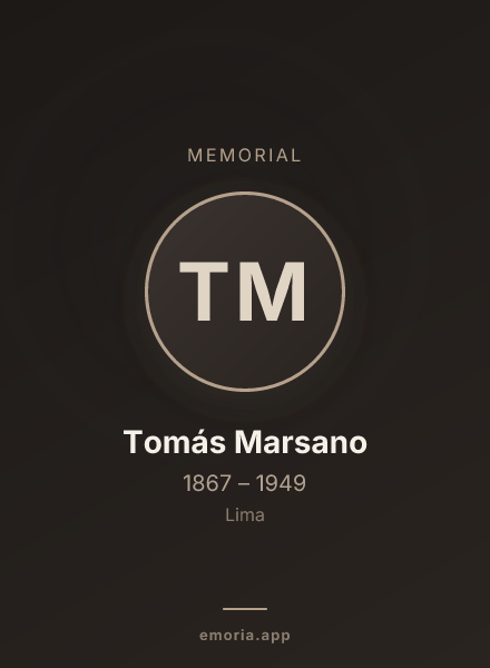 Memorial portrait of Tomás Marsano