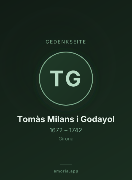 Gedenkportrait von Tomàs Milans i Godayol