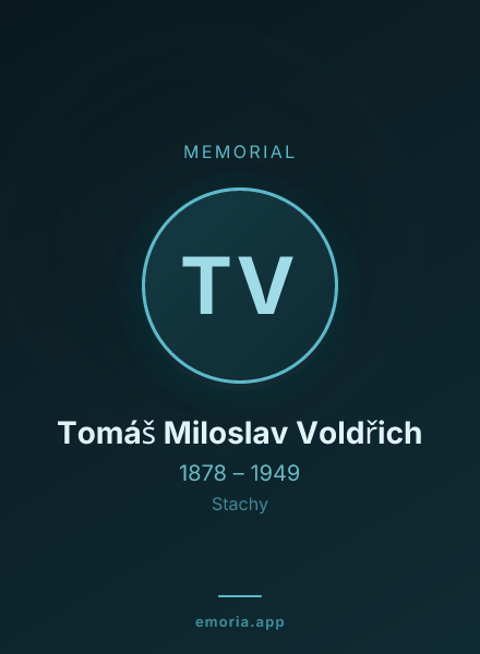 Memorial portrait of Tomáš Miloslav Voldřich