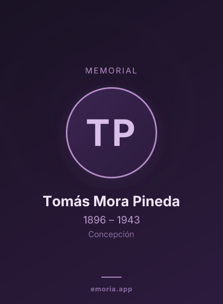 Memorial portrait of Tomás Mora Pineda