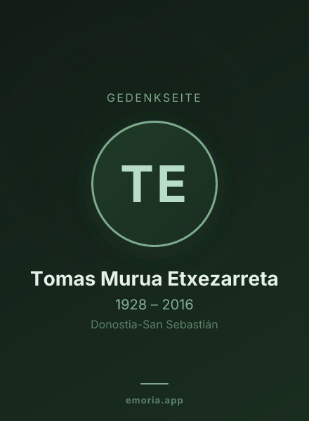 Gedenkportrait von Tomas Murua Etxezarreta