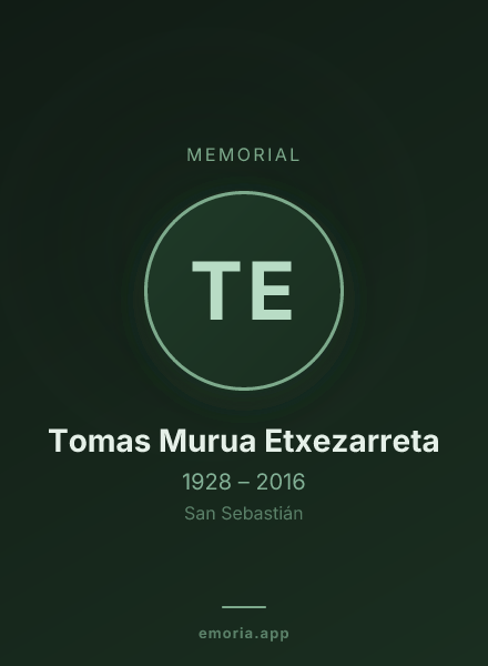 Memorial portrait of Tomas Murua Etxezarreta