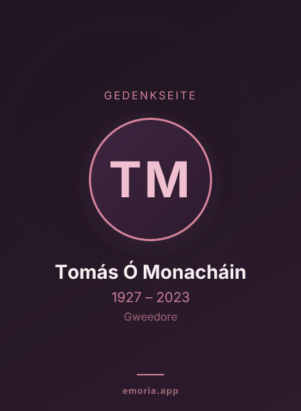 Gedenkportrait von Tomás Ó Monacháin